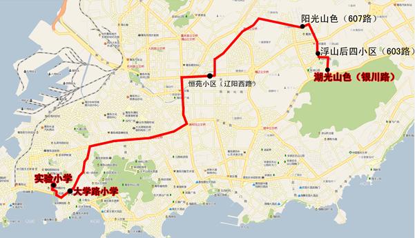 [山東]青島市實驗小學(xué)校車線路（圖）