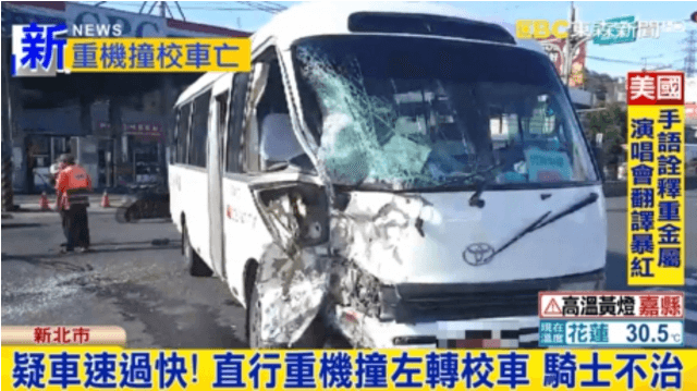 驚悚畫面曝光！重機撞上校車小巴 騎士噴飛重傷不治
